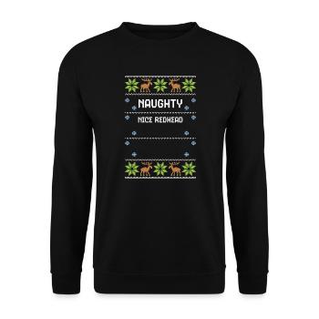 Naughty Nice Redhead - Unisex Sweatshirt - black - Front - Alina (178cm) & Michal (187cm)