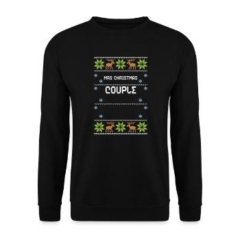 Mrs Christmas Couple - Unisex Pullover - Schwarz - Vorne - Alina (178cm) & Michal (187cm)