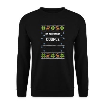 Mr Christmas Couple - Unisex Pullover - Schwarz - Vorne - Alina (178cm) & Michal (187cm)