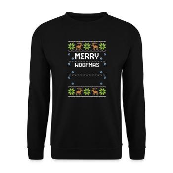 Joyeux Woofmas - Noël moche - Sweat-shirt Unisexe - noir - Devant - Alina (178cm) & Michal (187cm)