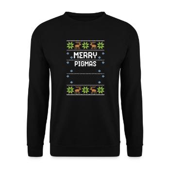 Joyeux Cochons - Noël moche - Sweat-shirt Unisexe - noir - Devant - Alina (178cm) & Michal (187cm)