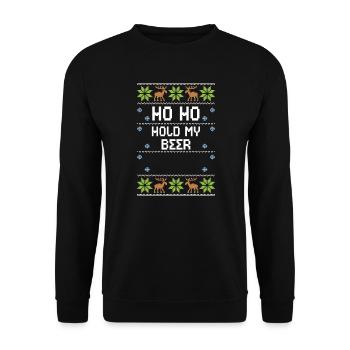 Ho Ho Hold My Beer - Sweat-shirt Unisexe - noir - Devant - Alina (178cm) & Michal (187cm)