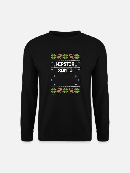 Hipster Santa - Ugly Christmas - Unisex Sweatshirt - black