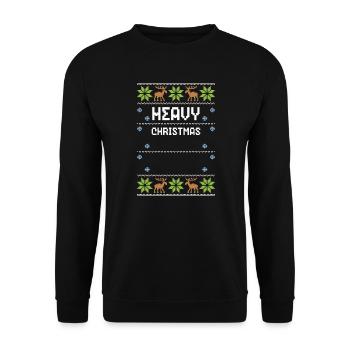 Heavy Christmas - Ugly Christmas - Unisex Pullover - Schwarz - Vorne - Alina (178cm) & Michal (187cm)
