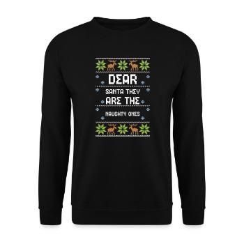 Dear Santa They Are The Naughty... - Unisex Sweatshirt - black - Front - Alina (178cm) & Michal (187cm)