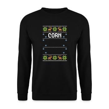 Corn - Ugly Christmas - Unisex Sweatshirt - black - Front - Alina (178cm) & Michal (187cm)