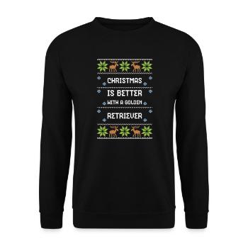 Christmas is better with a golden... - Unisex Sweatshirt - black - Front - Alina (178cm) & Michal (187cm)