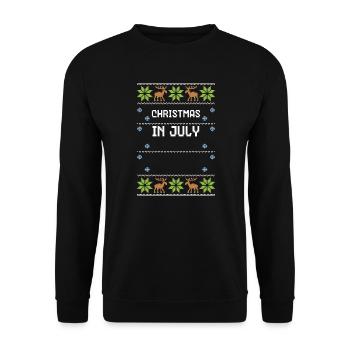 Christmas In July - Ugly Christmas - Unisex Sweatshirt - black - Front - Alina (178cm) & Michal (187cm)