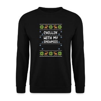 Chillin' With My Snowmies - Unisex Sweatshirt - black - Front - Alina (178cm) & Michal (187cm)