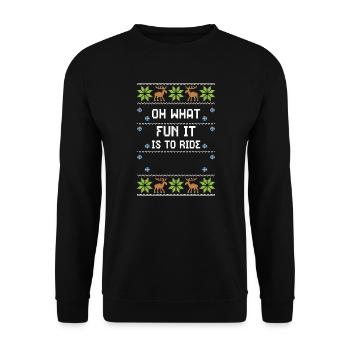 Oh What Fun It Is To Ride - Unisex Sweatshirt - black - Front - Alina (178cm) & Michal (187cm)