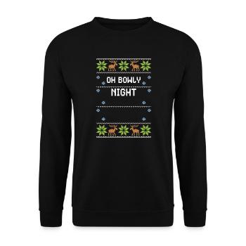 Oh Bowly Night - Ugly Christmas - Unisex Sweatshirt - black - Front - Alina (178cm) & Michal (187cm)