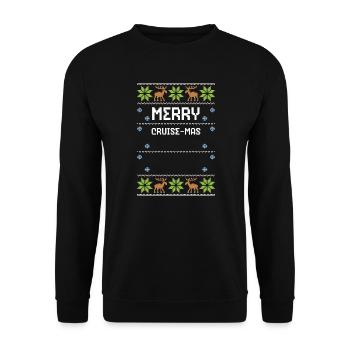 Merry Cruise-Mas - Ugly Christmas - Unisex Pullover - Schwarz - Vorne - Alina (178cm) & Michal (187cm)