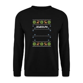 Jewdolph - Ugly Christmas - Unisex Sweatshirt - black - Front - Alina (178cm) & Michal (187cm)