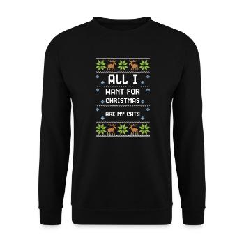 All I Want For Christmas Are My... - Unisex Pullover - Schwarz - Vorne - Alina (178cm) & Michal (187cm)