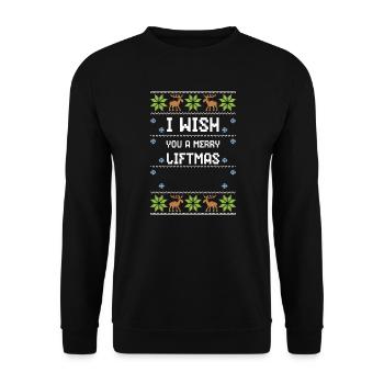 Je vous souhaite un joyeux liftmas - Sweat-shirt Unisexe - noir - Devant - Alina (178cm) & Michal (187cm)