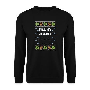 Miaou Noël - Noël moche - Sweat-shirt Unisexe - noir - Devant - Alina (178cm) & Michal (187cm)
