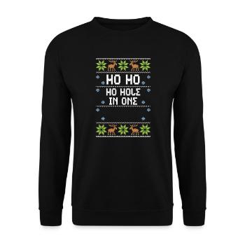 Ho Ho Ho Hole In One - Unisex Sweatshirt - black - Front - Alina (178cm) & Michal (187cm)