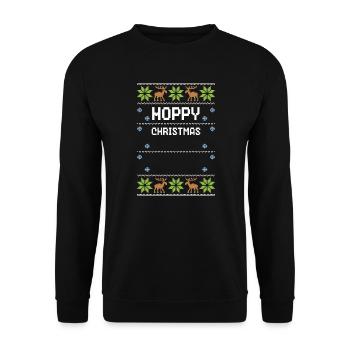 Hoppy Christmas - Ugly Christmas - Unisex Sweatshirt - black - Front - Alina (178cm) & Michal (187cm)