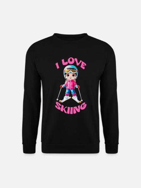 I love skiing - Unisex Pullover - Schwarz