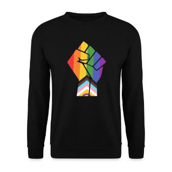 Pride Fist Pride Progress Design for Equality - Unisex Sweatshirt - black - Front - Alina (178cm) & Michal (187cm)