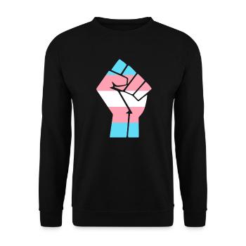 Trans Pride Fist Design pour l’égalité - Sweat-shirt Unisexe - noir - Devant - Alina (178cm) & Michal (187cm)
