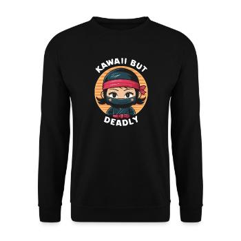 Kawaii, aber tödlich - Unisex Pullover - Schwarz - Vorne - Alina (178cm) & Michal (187cm)