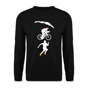 Triathlon - Unisex Pullover - Schwarz - Vorne - Alina (178cm) & Michal (187cm)