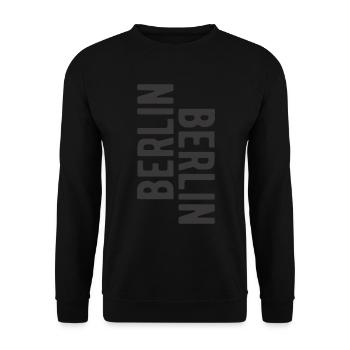 Berlin lettering Berlin Berlin slogan - Unisex Sweatshirt - black - Front - Alina (178cm) & Michal (187cm)
