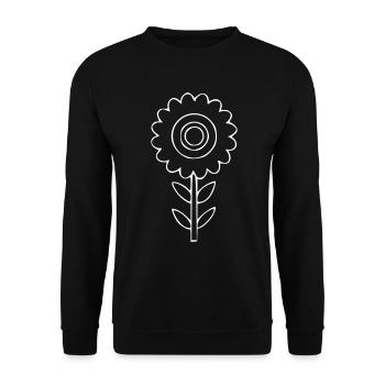 Dessin de fleur Nature croquis blanc - Sweat-shirt Unisexe - noir - Devant - Alina (178cm) & Michal (187cm)