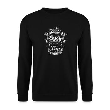 PROFITEZ DE VOTRE VOYAGE DICTONS MOTIF CADEAU - Sweat-shirt Unisexe - noir - Devant - Alina (178cm) & Michal (187cm)