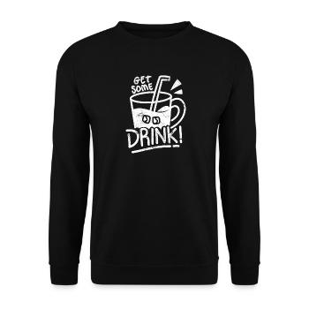 HOLT WAS TRINKEN HEIß SOMMER URLAUB SPRUCH MOTIV - Unisex Pullover - Schwarz - Vorne - Alina (178cm) & Michal (187cm)