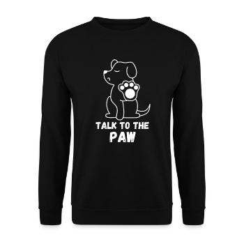 chien parler à la patte patte chien endroit drôle - Sweat-shirt Unisexe - noir - Devant - Alina (178cm) & Michal (187cm)