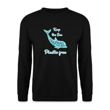 Umweltschutz Shirt Aktivist Plastikfrei Recycling - Unisex Pullover - Schwarz - Vorne - Alina (178cm) & Michal (187cm)