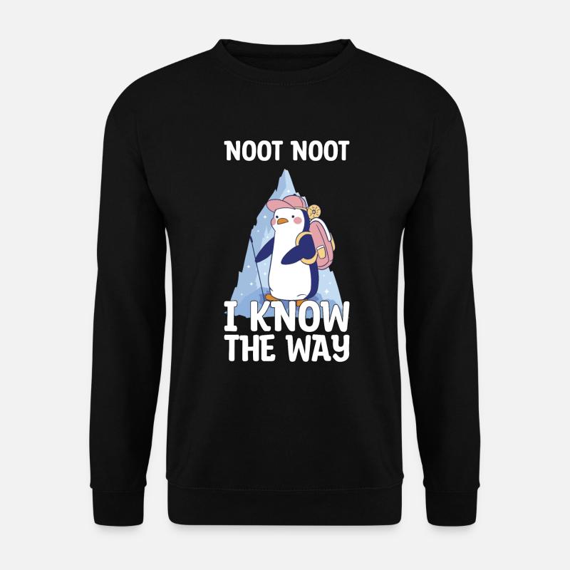Pinguin Noot Noot wandern Geschenk - Unisex Pullover - Schwarz