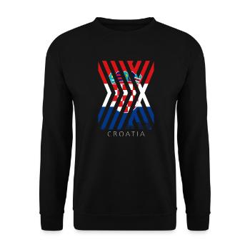 Croatia flag Adriatic Zagreb Croatian flag - Unisex Sweatshirt - black - Front - Alina (178cm) & Michal (187cm)