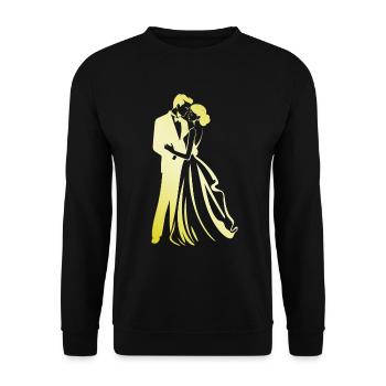 Couple Gold Bride Groom Wedding - Unisex Sweatshirt - black - Front - Alina (178cm) & Michal (187cm)