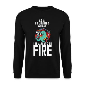 En tant que pompier, je suis toujours sur le sauveteur d’incendie F - Sweat-shirt Unisexe - noir - Devant - Alina (178cm) & Michal (187cm)