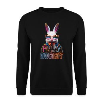 Funkey Fresh Party Rabbit Rabbit Rabbit - Sweat-shirt Unisexe - noir - Devant - Alina (178cm) & Michal (187cm)