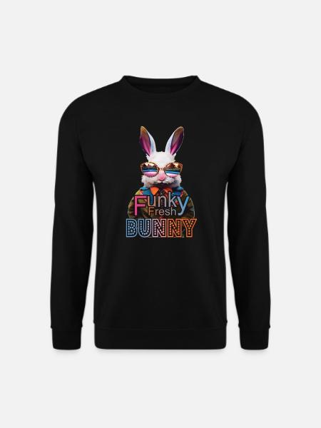 Funkey Fresh Party Kaninchen Hase - Unisex Pullover - Schwarz