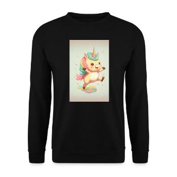 Happy baby unicorn - Unisex Sweatshirt - black - Front - Alina (178cm) & Michal (187cm)