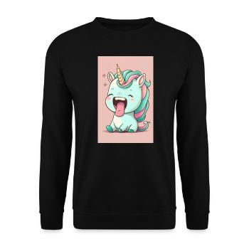 Bébé licorne - Sweat-shirt Unisexe - noir - Devant - Alina (178cm) & Michal (187cm)