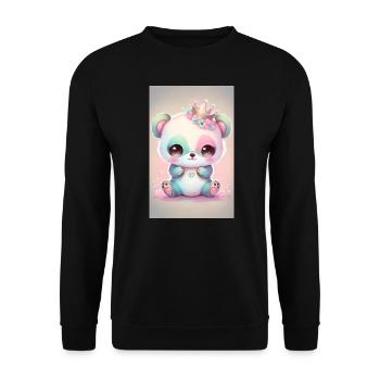Baby Panda Prinzessin - Unisex Pullover - Schwarz - Vorne - Alina (178cm) & Michal (187cm)