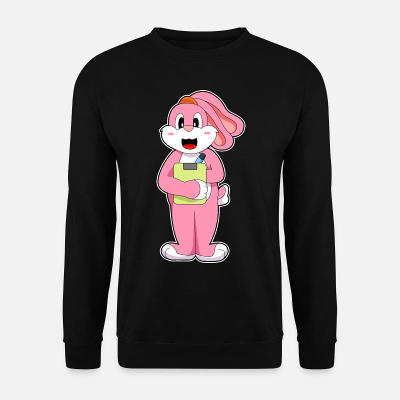 Rabbit Secretary Notepad - Unisex Sweatshirt - black