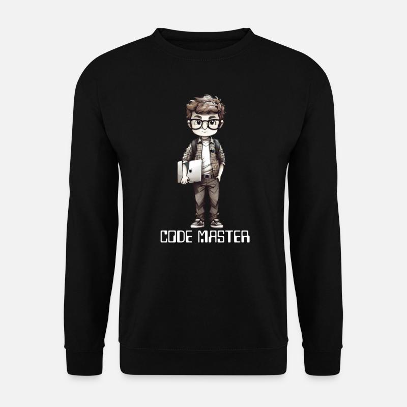 nerd avec un ordinateur portable à la main - Sweat-shirt Unisexe - noir
