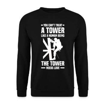 Turmbesteiger - Unisex Pullover - Schwarz - Vorne - Alina (178cm) & Michal (187cm)