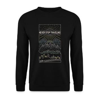 Travel Travel on the Road Road Trip Road Trip - Unisex Sweatshirt - black - Front - Alina (178cm) & Michal (187cm)