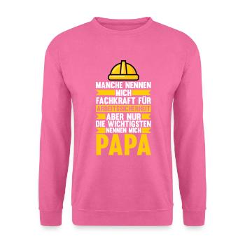 Fachkraft Arbeitssicherheit Papa Sicherheitskraft - Unisex Pullover - Pink - Vorne