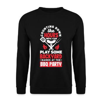 Je peux jouer à des jeux dans la cour arrière à la fête barbecue - Sweat-shirt Unisexe - noir - Devant - Alina (178cm) & Michal (187cm)