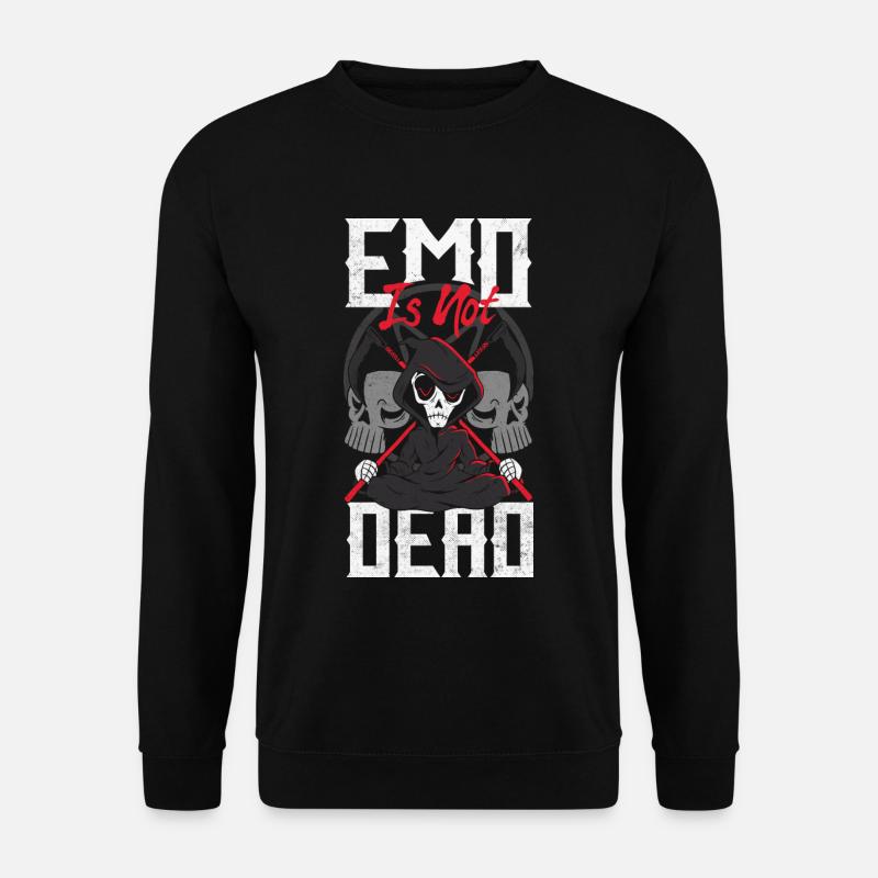 Emoticon Emo Is Not Dead Emocore Aesthetic - Unisex Pullover - Schwarz