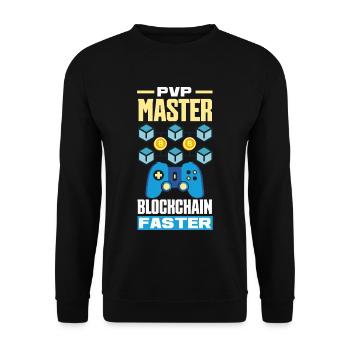Cryptocurrency Rewards Gaming Blockchain Gamer - Unisex Sweatshirt - black - Front - Alina (178cm) & Michal (187cm)